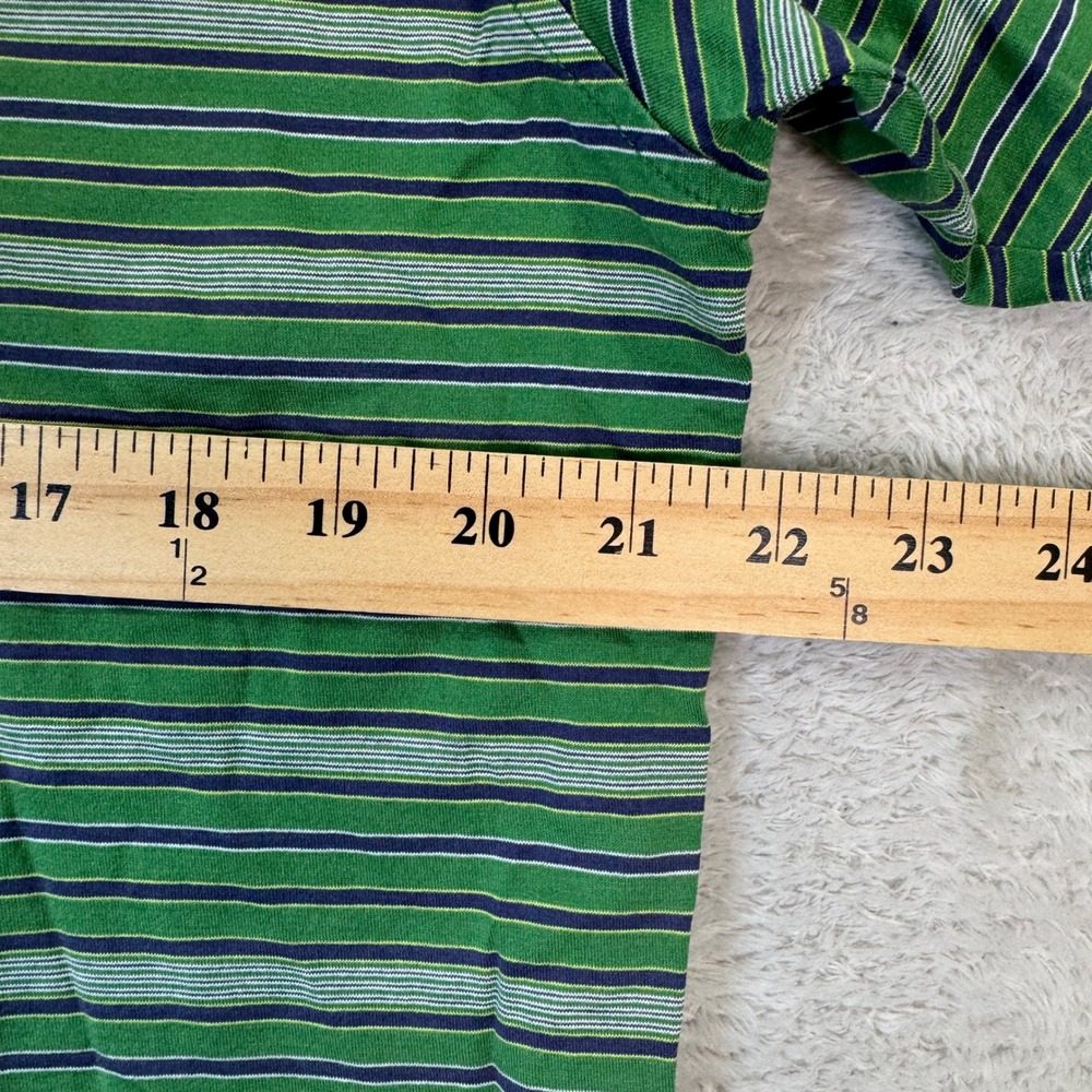 Peter Millar Mens Medium Green Striped Golf Polo‎ Shirt Lighthouse 1894 Casual - Picture 5 of 7
